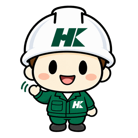 手を振る樋口工業のキャラクター「ヒグっチ」